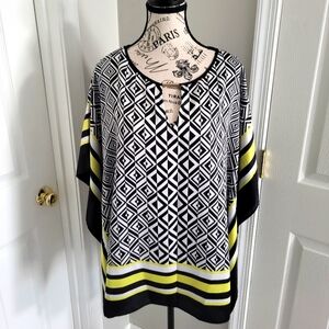 Geometric Black and Yellow Women's Top